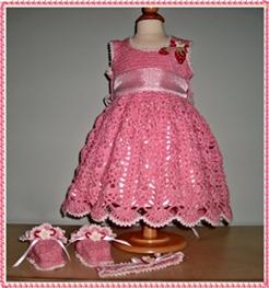 Baby's DressyDress - Strawberry and Cream Lace Ensemble